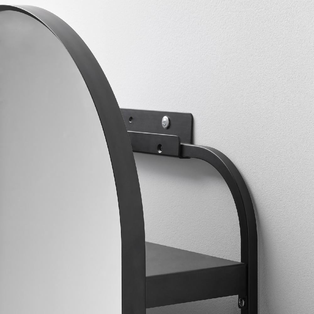 IKEA LINDBYN Specchio Con Vano Contenitore Nero 40x70 Cm