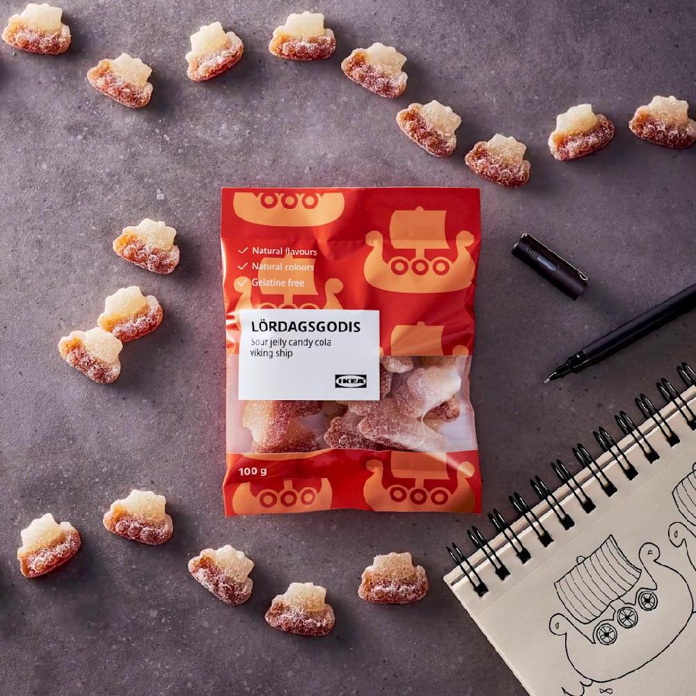 IKEA LÖRDAGSGODIS Caramella Gommosa Aspra Al Gusto Di Cola 100 G