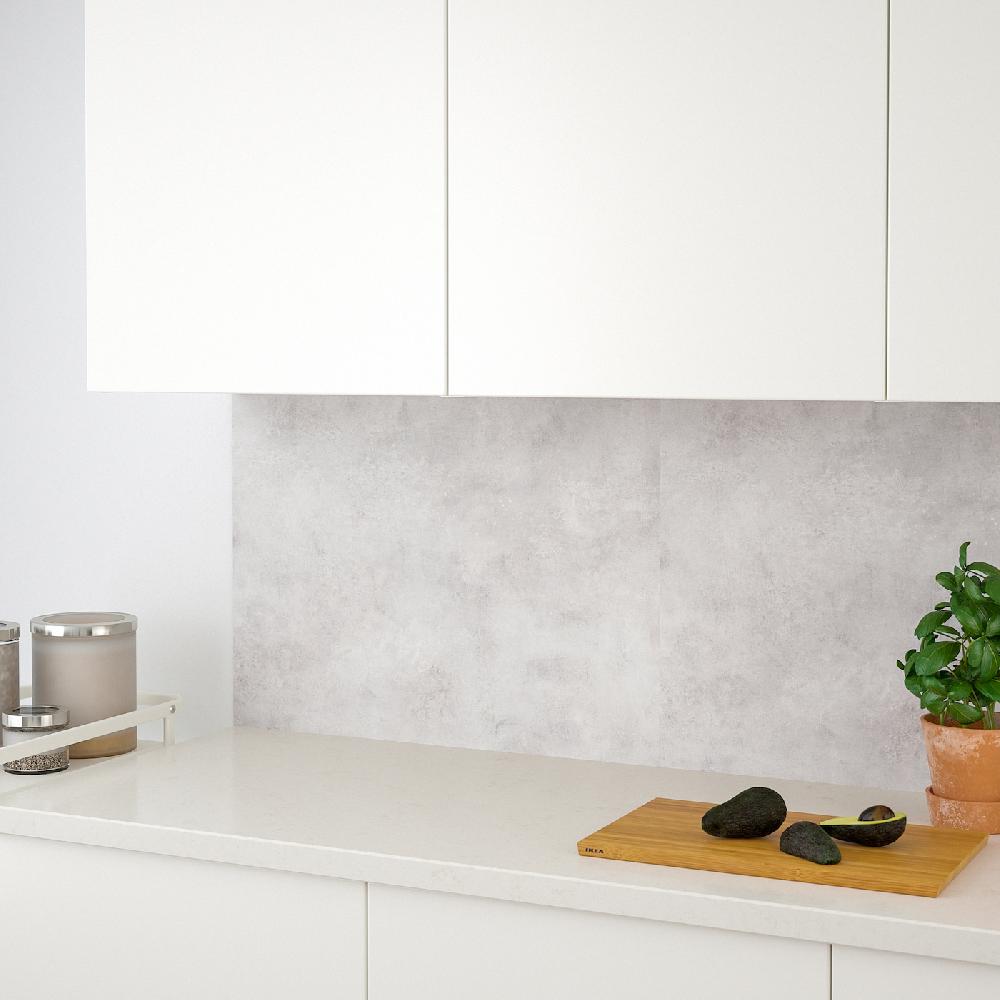 IKEA LYSEKIL Rivestimento Da Parete Double-face Bianco/grigio Chiaro Effetto Cemento 119.6x55 Cm