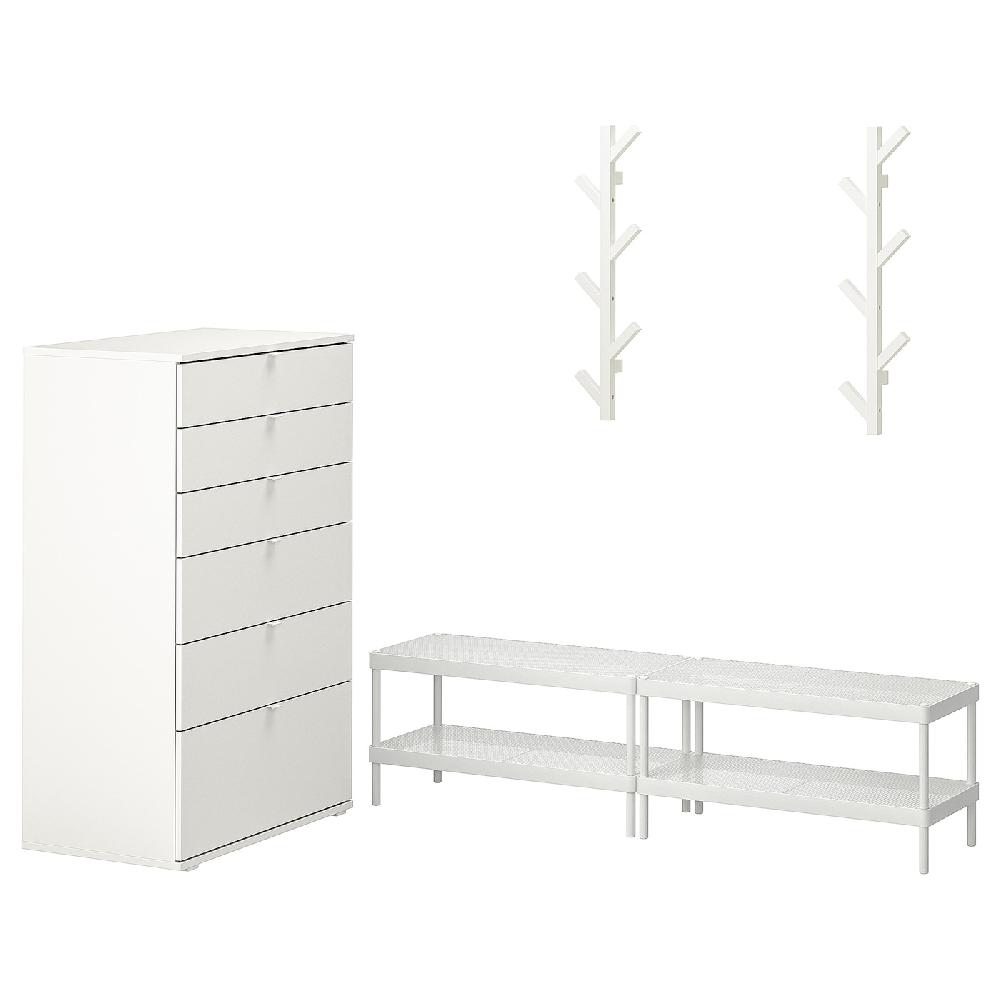 IKEA MACKAPÄR / VIHALS Set mobili ingresso 5 pezzi bianco