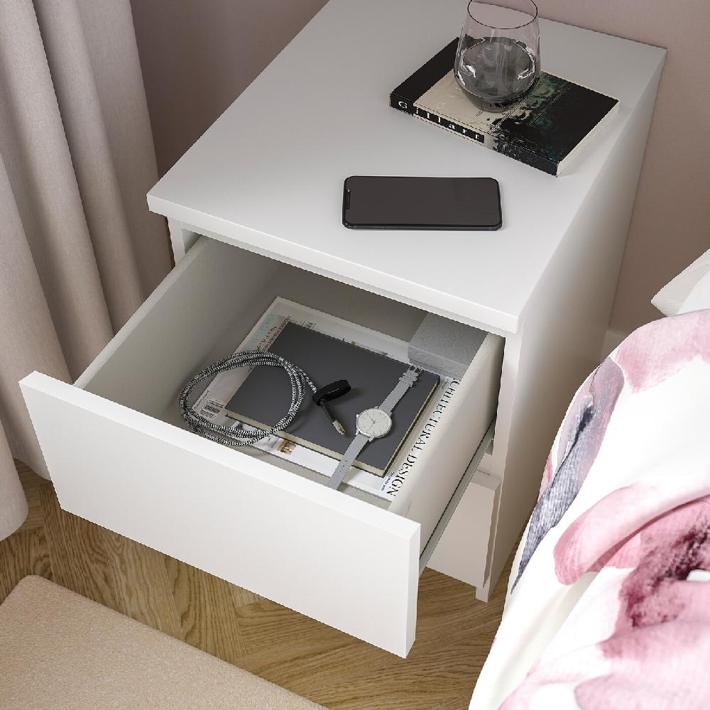 IKEA MALM Cassettiera Con 2 Cassetti Bianco 40x55 Cm