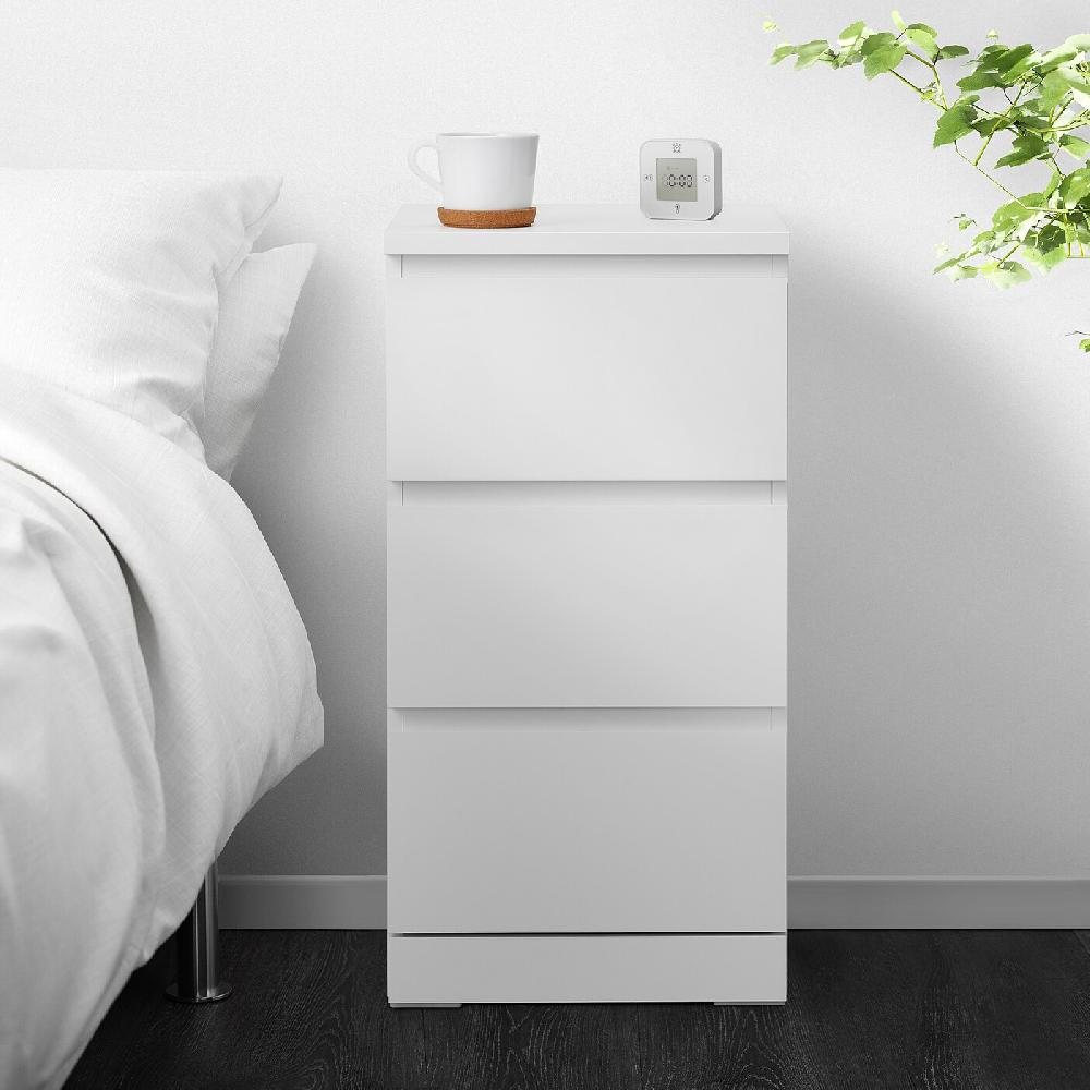 IKEA MALM Cassettiera Con 3 Cassetti Bianco 40x78 Cm