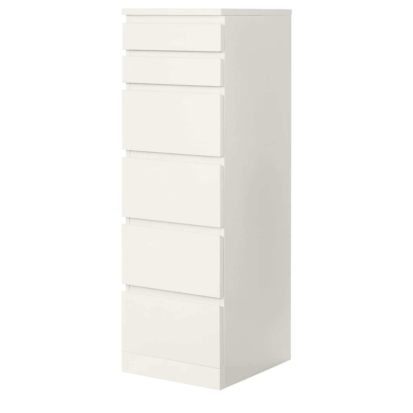 IKEA MALM Cassettiera con 6 cassetti bianco/vetro a specchio 40x123 cm