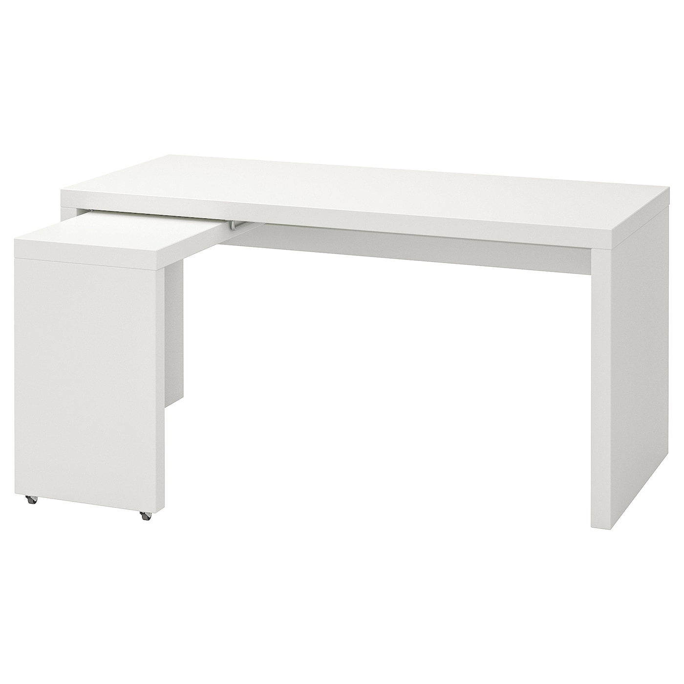 IKEA MALM Scrivania con piano estraibile bianco 151x65 cm