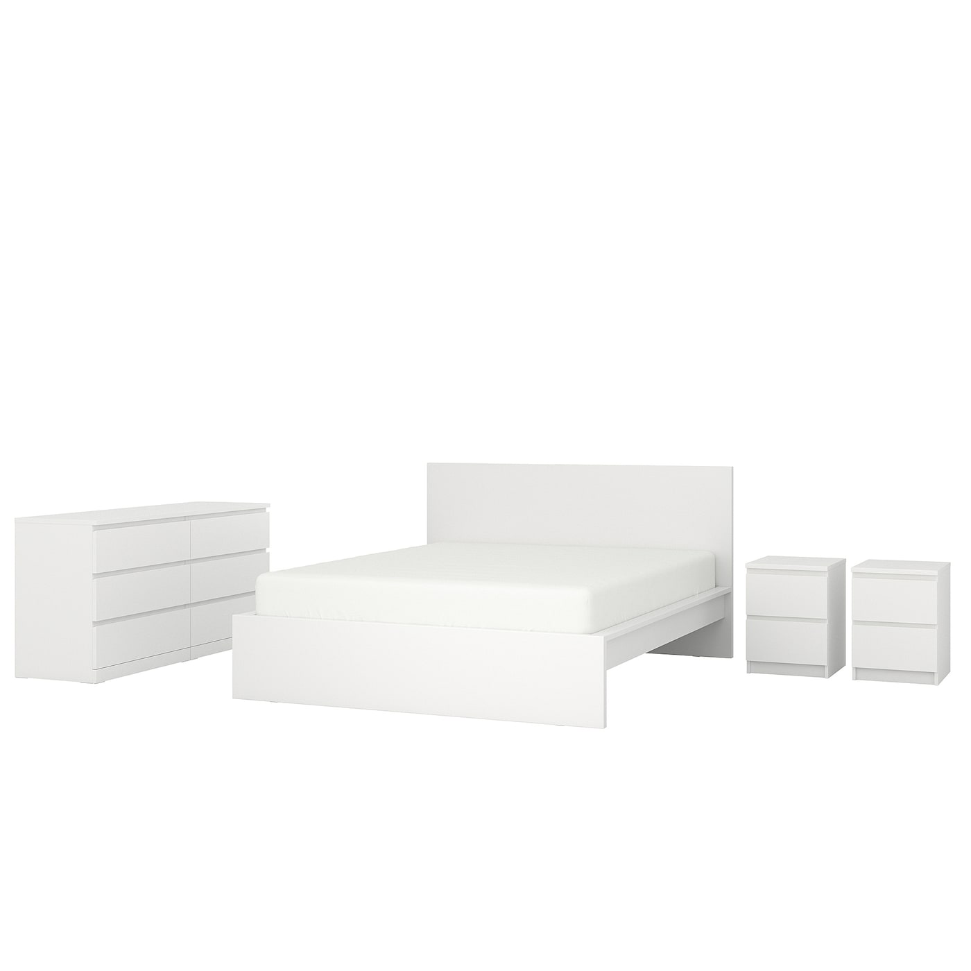 IKEA MALM Set camera da letto 4 pezzi bianco 160x200 cm