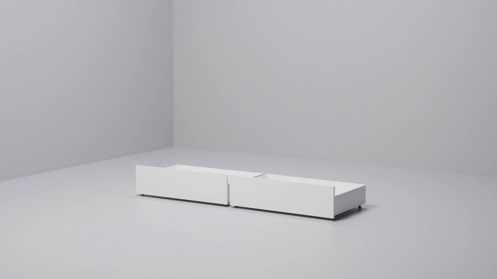IKEA MALM Struttura Letto Alta/2 Contenitori Bianco 120x200 Cm