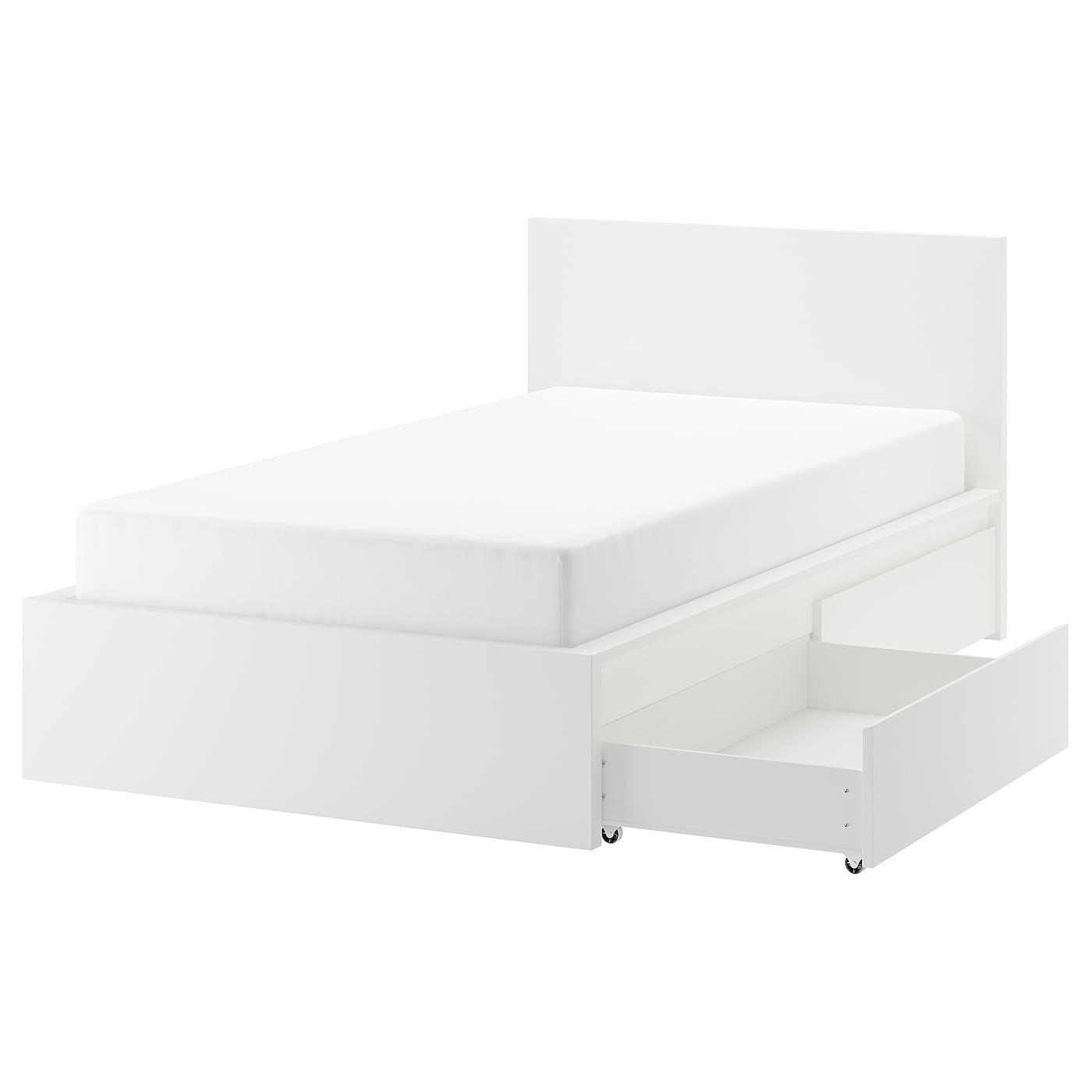 IKEA MALM Struttura letto alta/2 contenitori bianco 120x200 cm