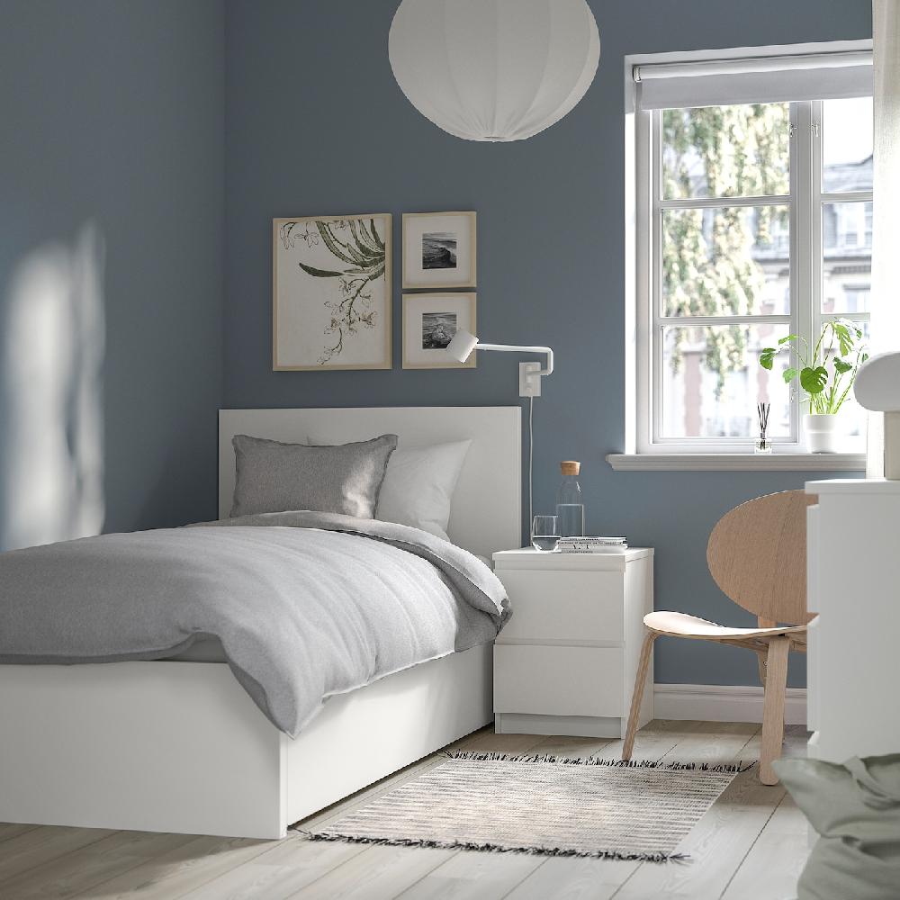 IKEA MALM Struttura Letto Alta/2 Contenitori Bianco/Lönset 90x200 Cm