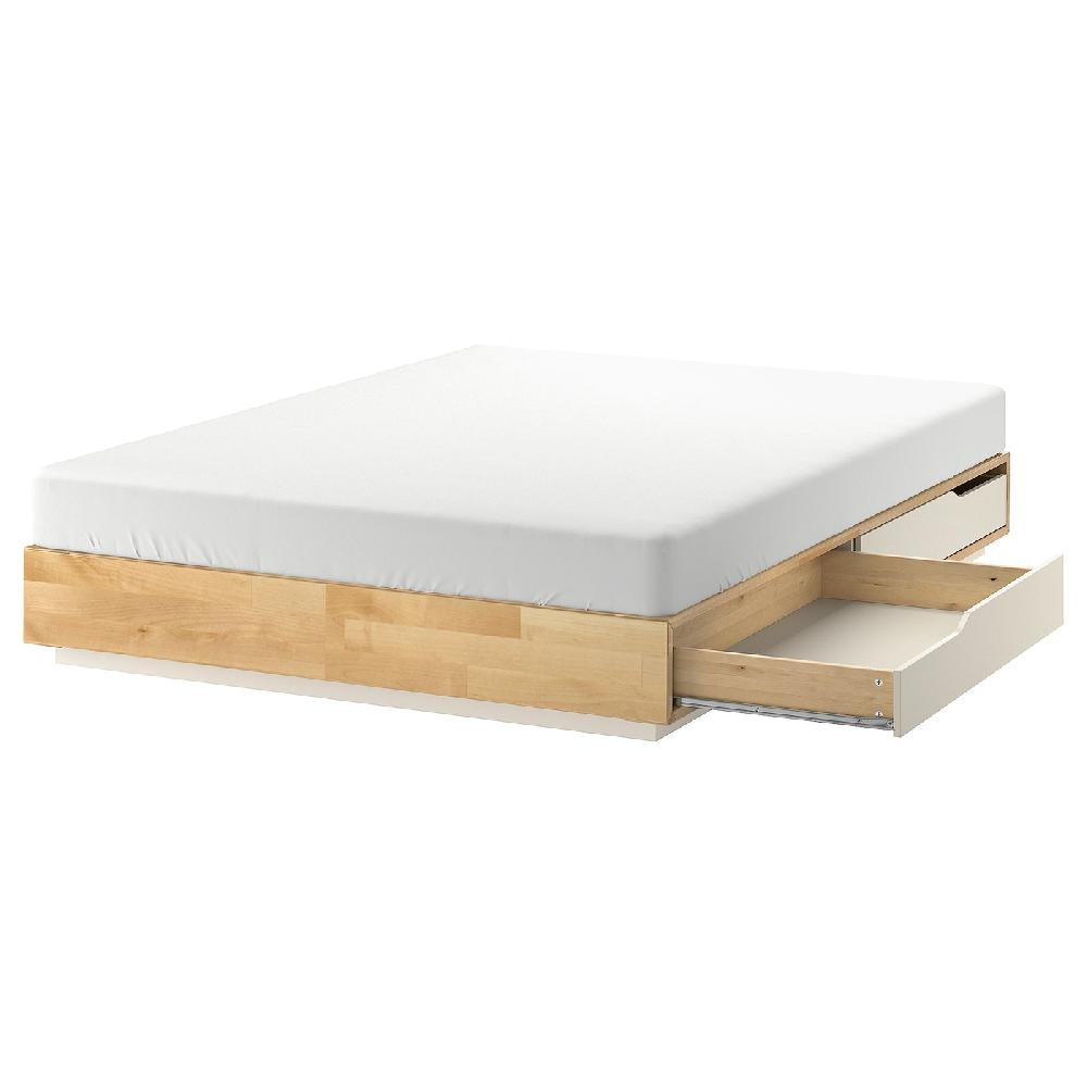 IKEA MANDAL Struttura letto con cassetti betulla/bianco 160x200 cm