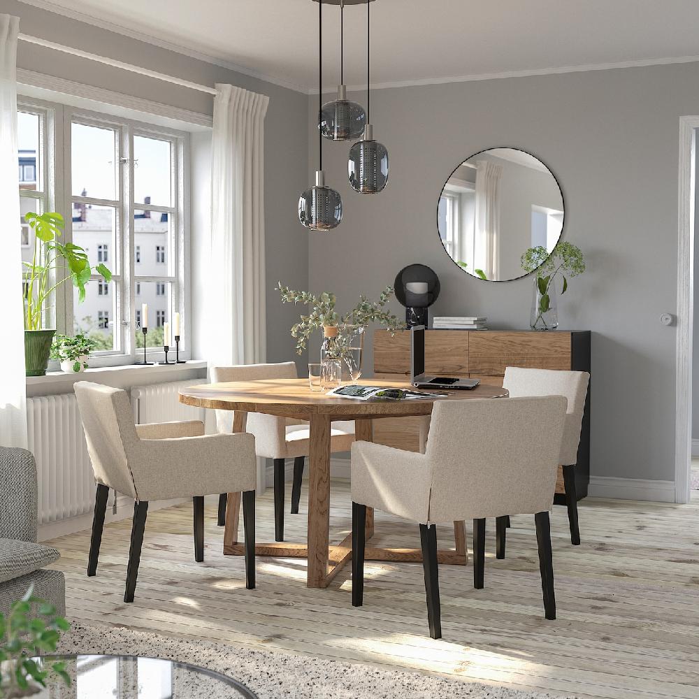 IKEA MÅRENÄS Sedia Con Braccioli Nero/Gunnared Beige