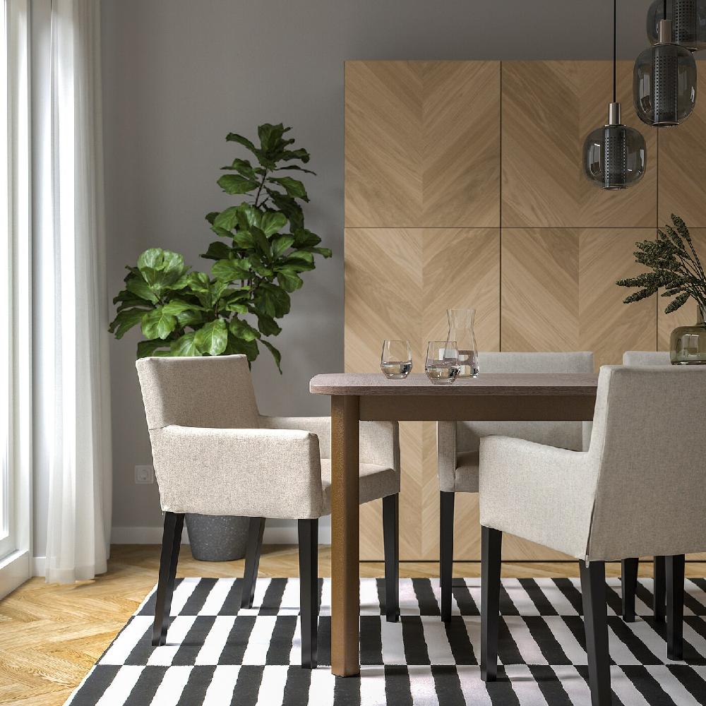 IKEA MÅRENÄS Sedia Con Braccioli Nero/Gunnared Beige