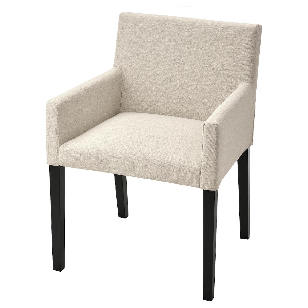 IKEA MÅRENÄS Sedia con braccioli nero/Gunnared beige