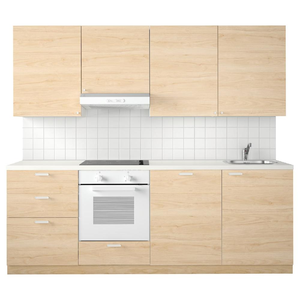 IKEA METOD Cucina bianco Maximera/Askersund effetto frassino chiaro 240x60x228 cm