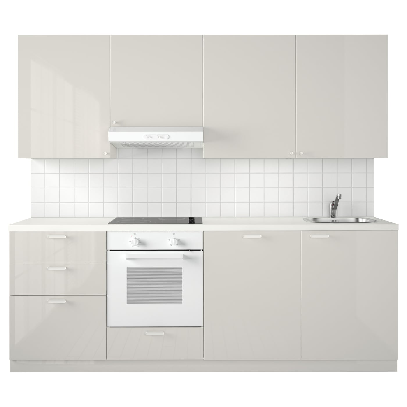 IKEA METOD Cucina bianco Maximera/Ringhult grigio chiaro 240x60x228 cm
