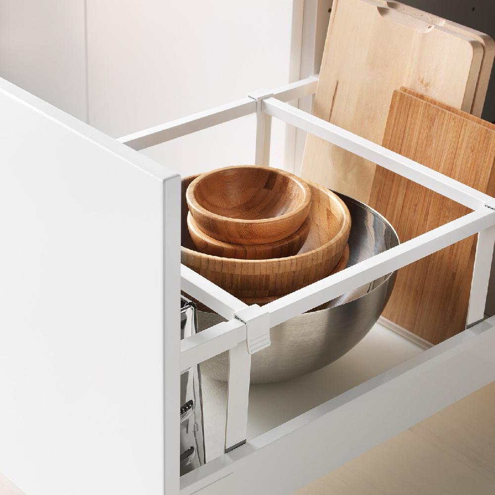 IKEA METOD / MAXIMERA Mob 3front/2casset Bas/1med/1alt Bianco/Bodbyn Grigio 40x60 Cm