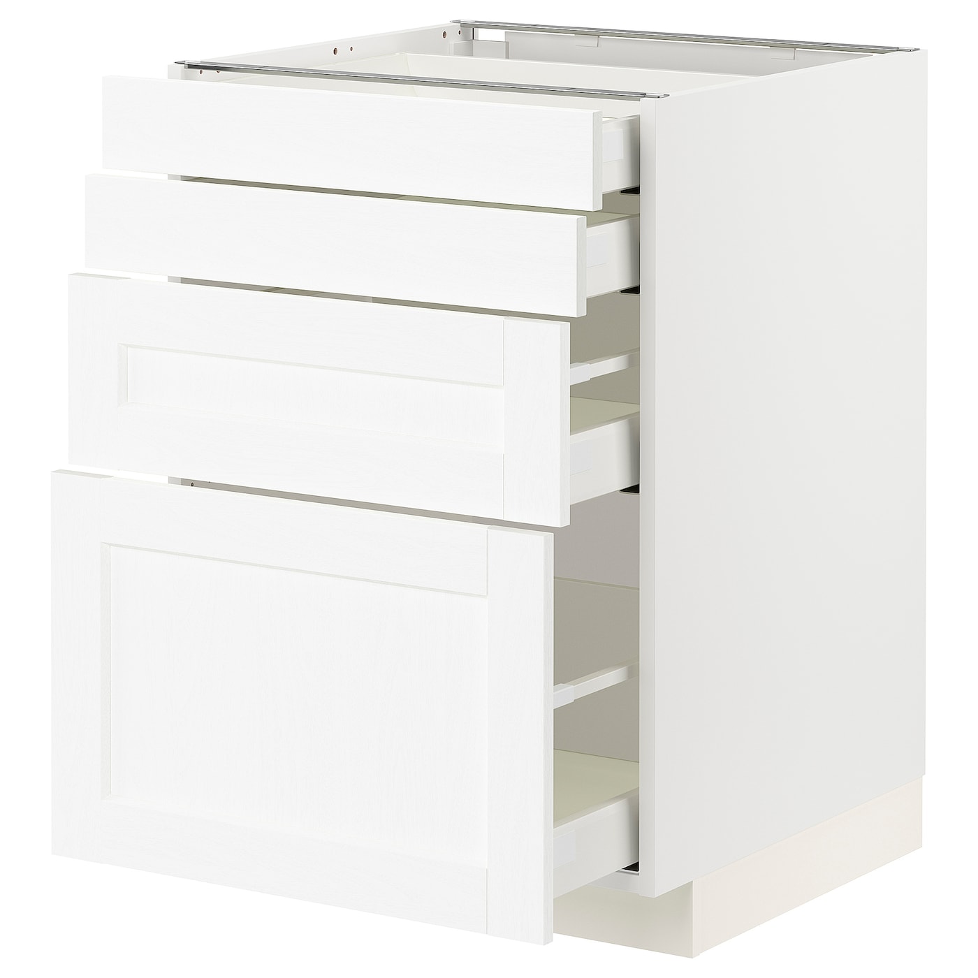 IKEA METOD / MAXIMERA Mobile/4 frontali/4 cassetti bianco Enköping/bianco effetto legno 60x60 cm