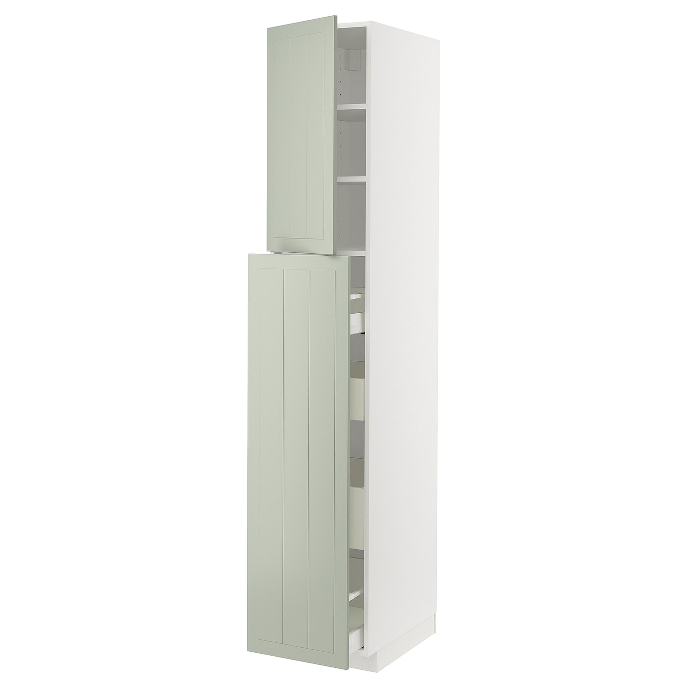 IKEA METOD / MAXIMERA Mobile al/elem estr/4cass/1ant/2rip bianco/Stensund verde chiaro 40x60x220 cm