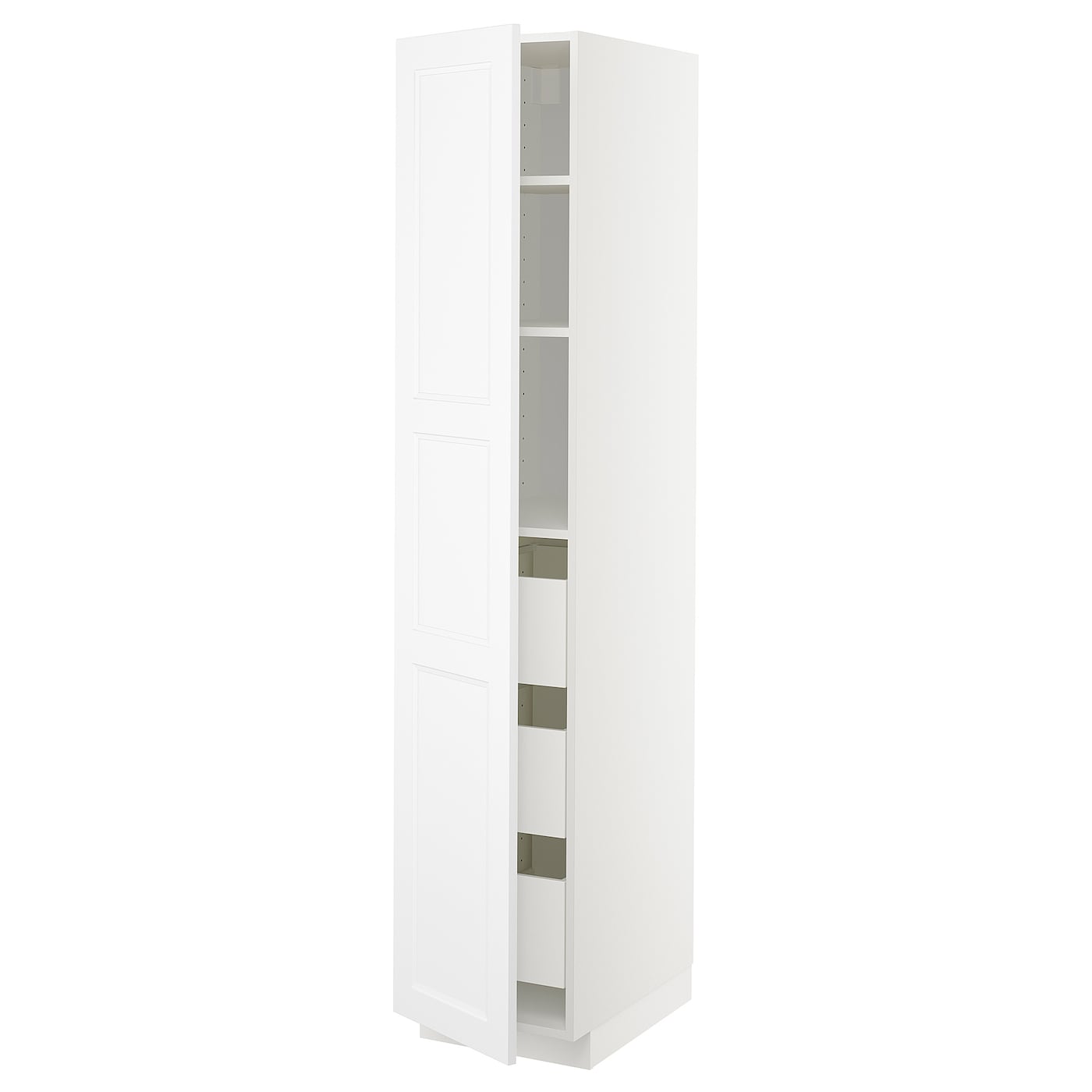 IKEA METOD / MAXIMERA Mobile alto con cassetti bianco/Axstad bianco opaco 40x60x200 cm