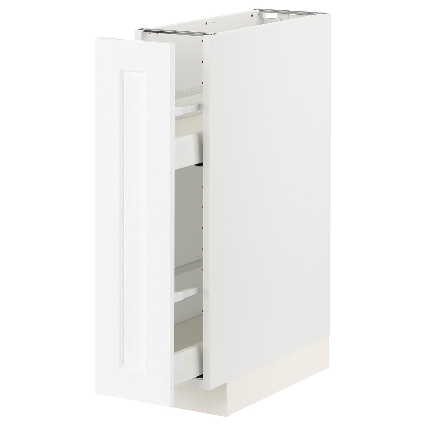 IKEA METOD / MAXIMERA Mobile base e accessori estraibili bianco Enköping/bianco effetto legno 20x60 cm