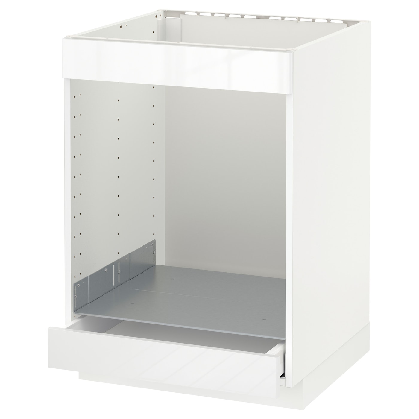 IKEA METOD / MAXIMERA Mobile piano cottura+forno/cassetto bianco/Ringhult bianco 60x60 cm