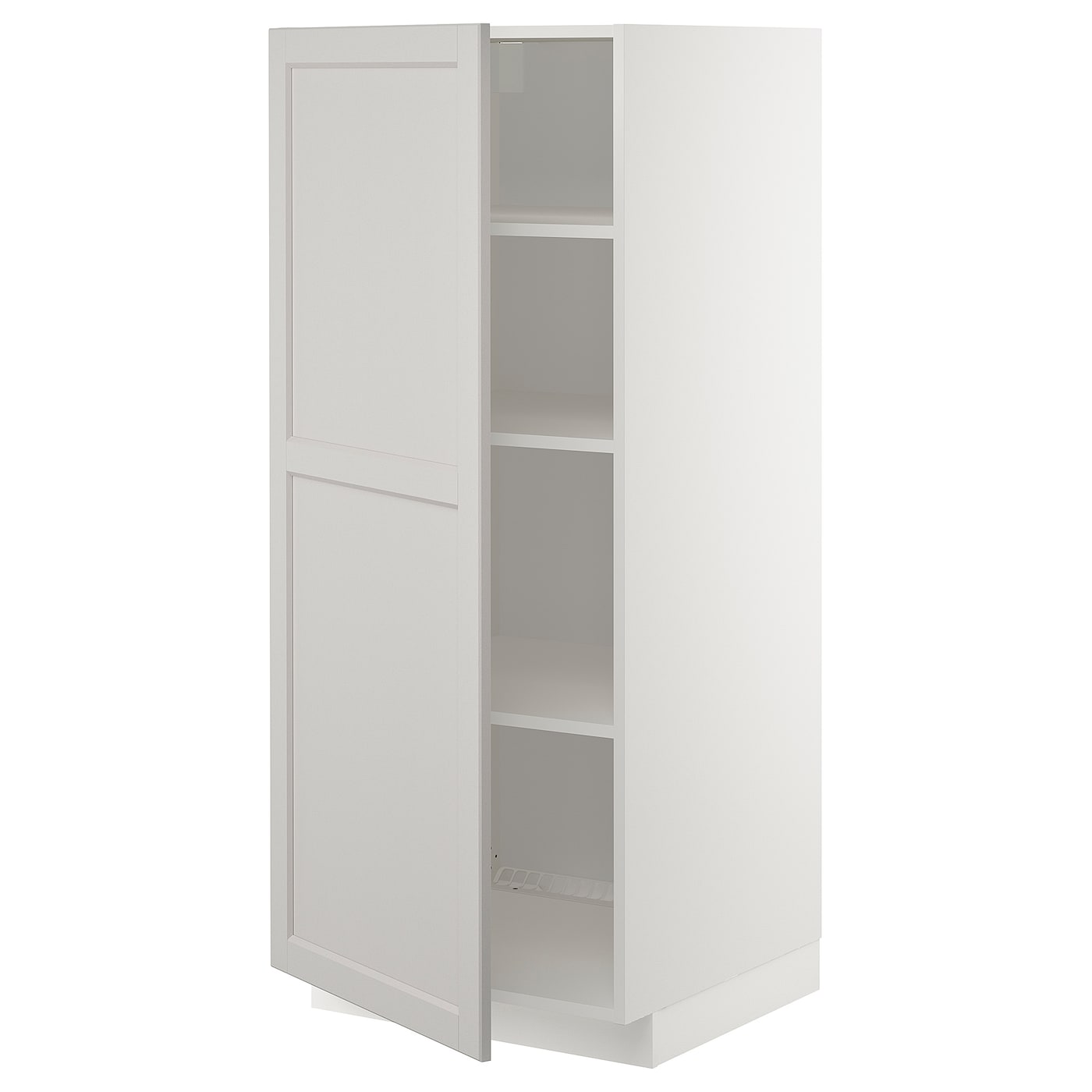 IKEA METOD Mobile alto con ripiani bianco/Lerhyttan grigio chiaro 60x60x140 cm