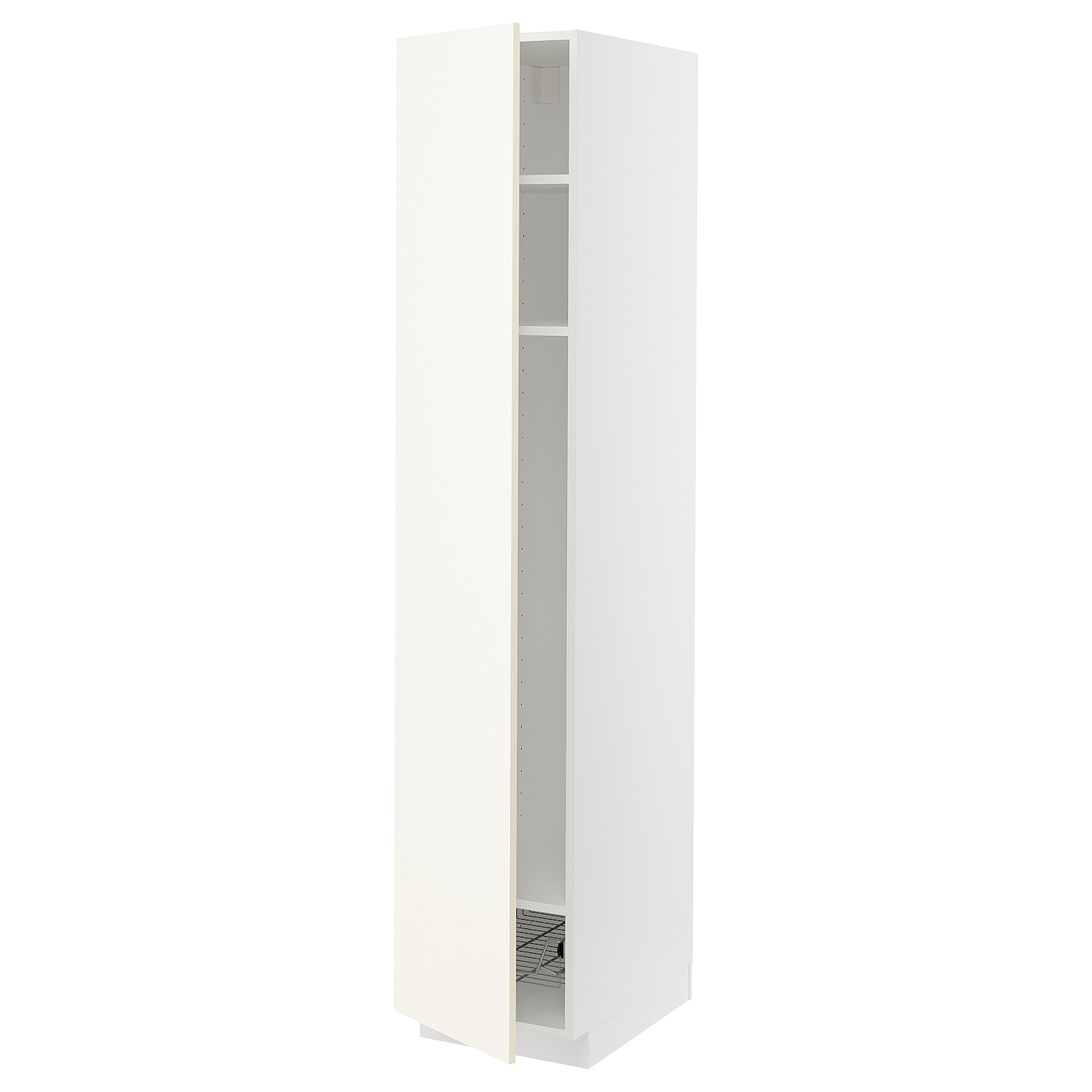 IKEA METOD Mobile alto con ripiani/cestello bianco/Vallstena bianco 40x60x200 cm