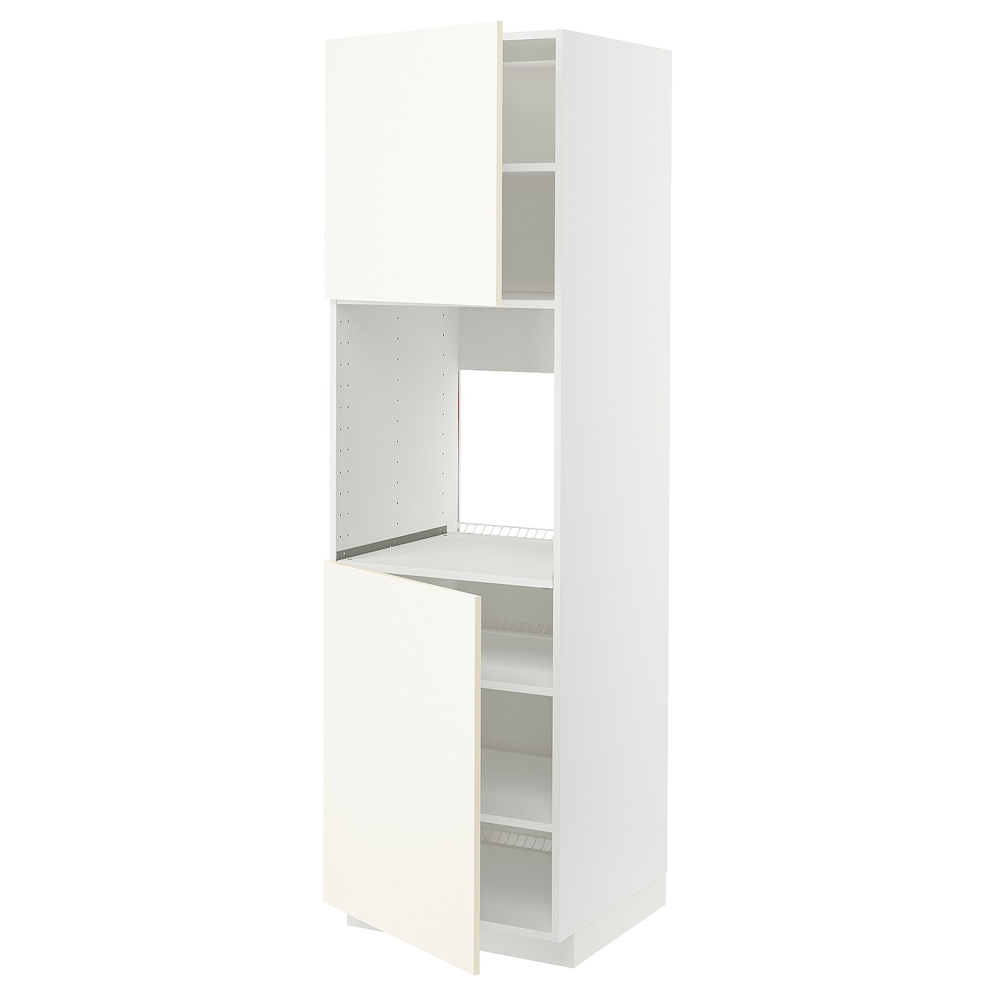 IKEA METOD Mobile alto forno 2 ante/ripiani bianco/Vallstena bianco 60x60x200 cm