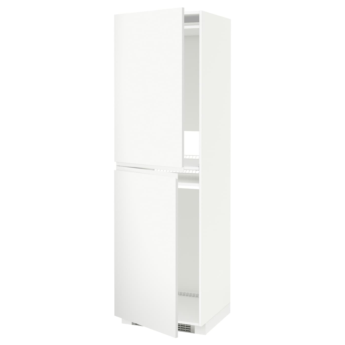 IKEA METOD Mobile Alto Per Frigo/congelatore Bianco/Voxtorp Bianco Opaco 60x60x200 Cm