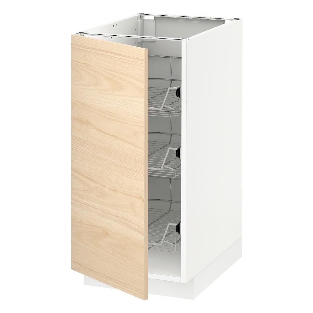 IKEA METOD Mobile base con cestelli scorrevoli bianco/Askersund effetto frassino chiaro 40x60 cm