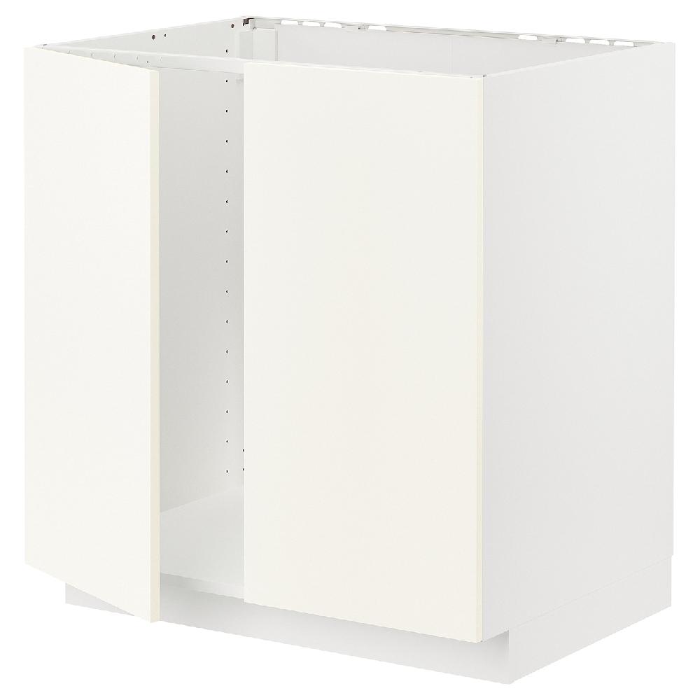 IKEA METOD Mobile base per lavello + 2 ante bianco/Vallstena bianco 80x60 cm