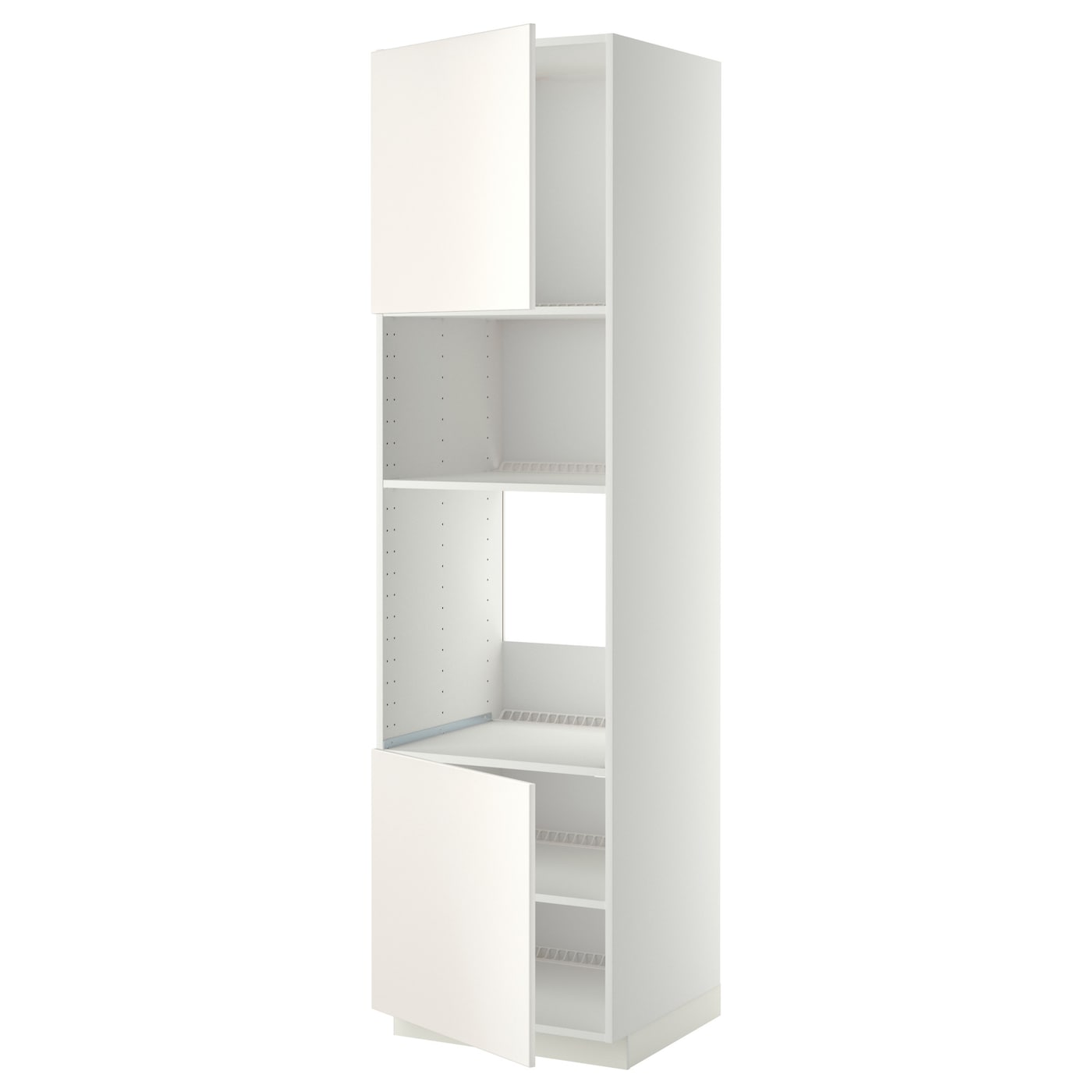 IKEA METOD Mobile Forno/micro 2 Ante/ripiani Bianco/Veddinge Bianco 60x60x220 Cm