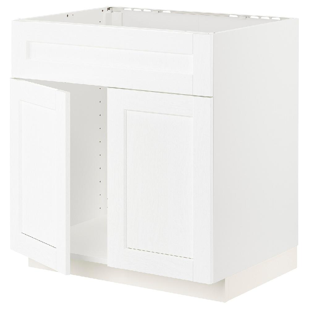 IKEA METOD Mobile lavello 2 ante/frontale bianco Enköping/bianco effetto legno 80x60 cm