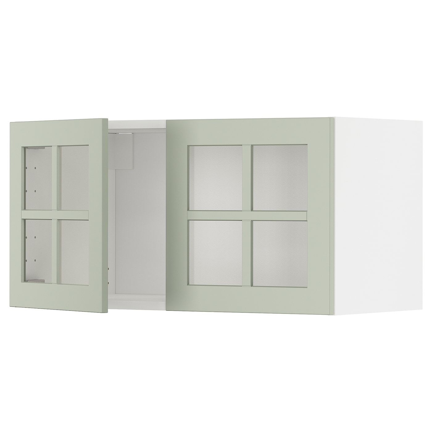 IKEA METOD Pensile con 2 ante a vetro bianco/Stensund verde chiaro 80x40 cm
