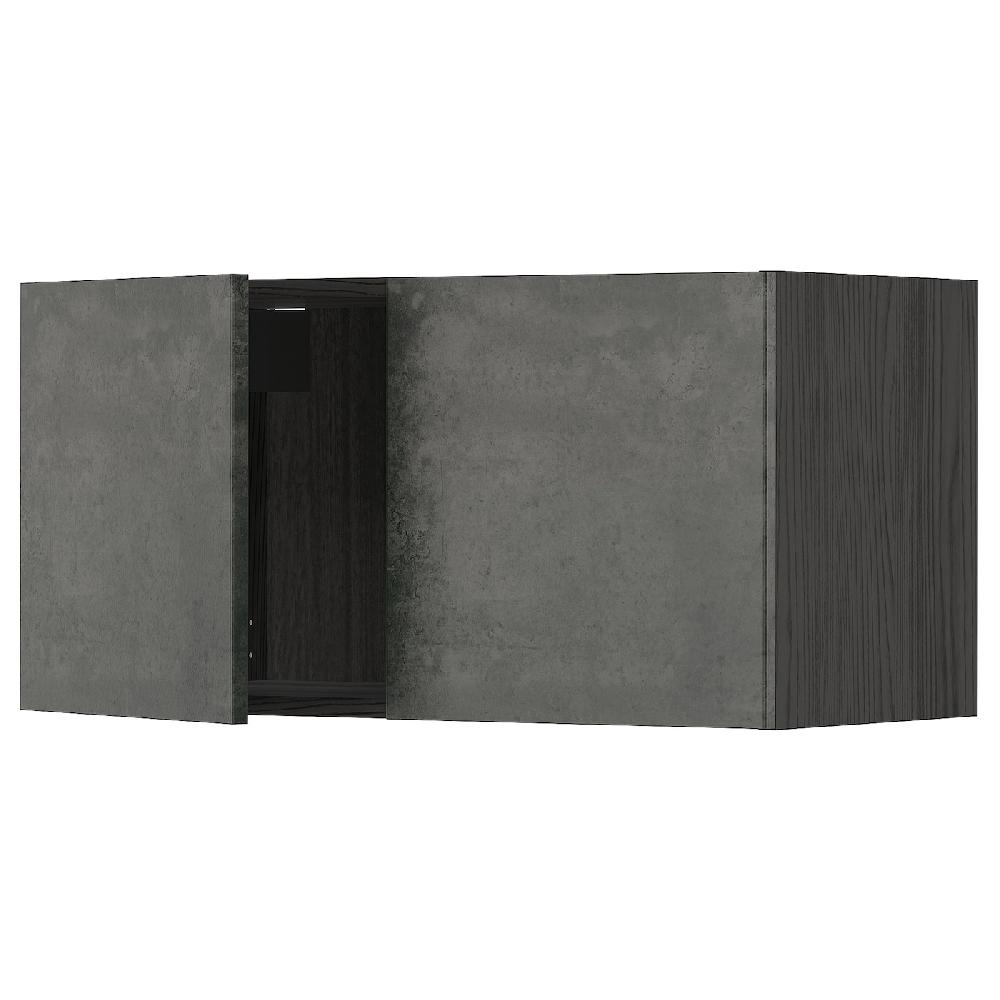 IKEA METOD Pensile con 2 ante nero/Kalhyttan effetto cemento grigio scuro 80x40 cm