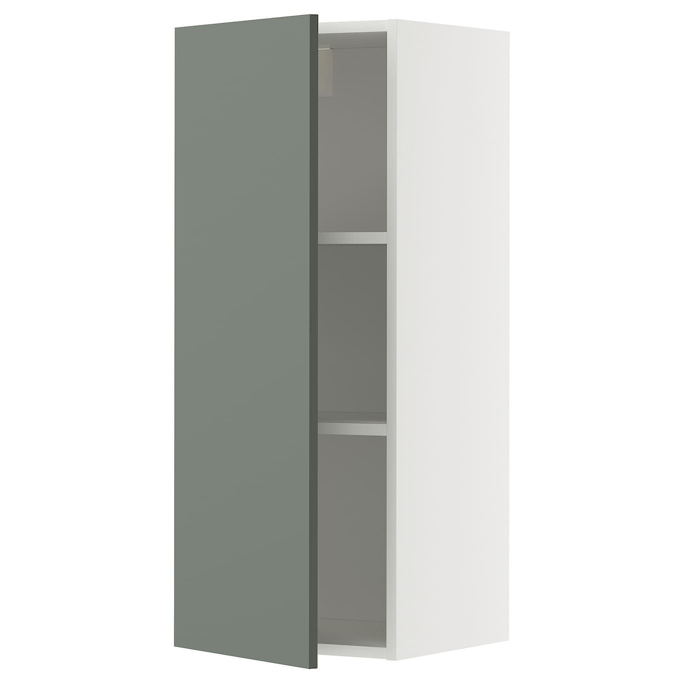 IKEA METOD Pensile con ripiani bianco/Nickebo grigio-verde opaco 40x100 cm