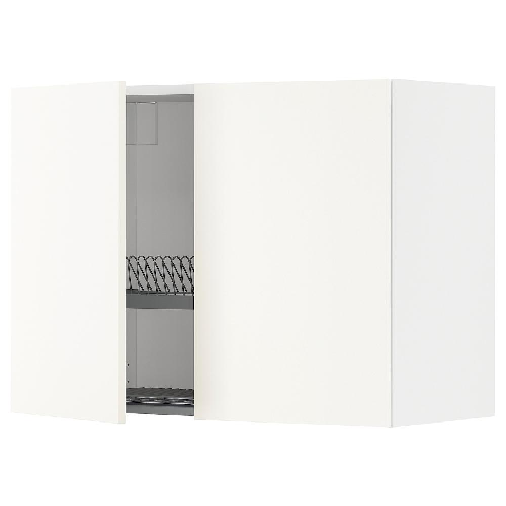 IKEA METOD Pensile con scolapiatti/2 ante bianco/Vallstena bianco 80x60 cm
