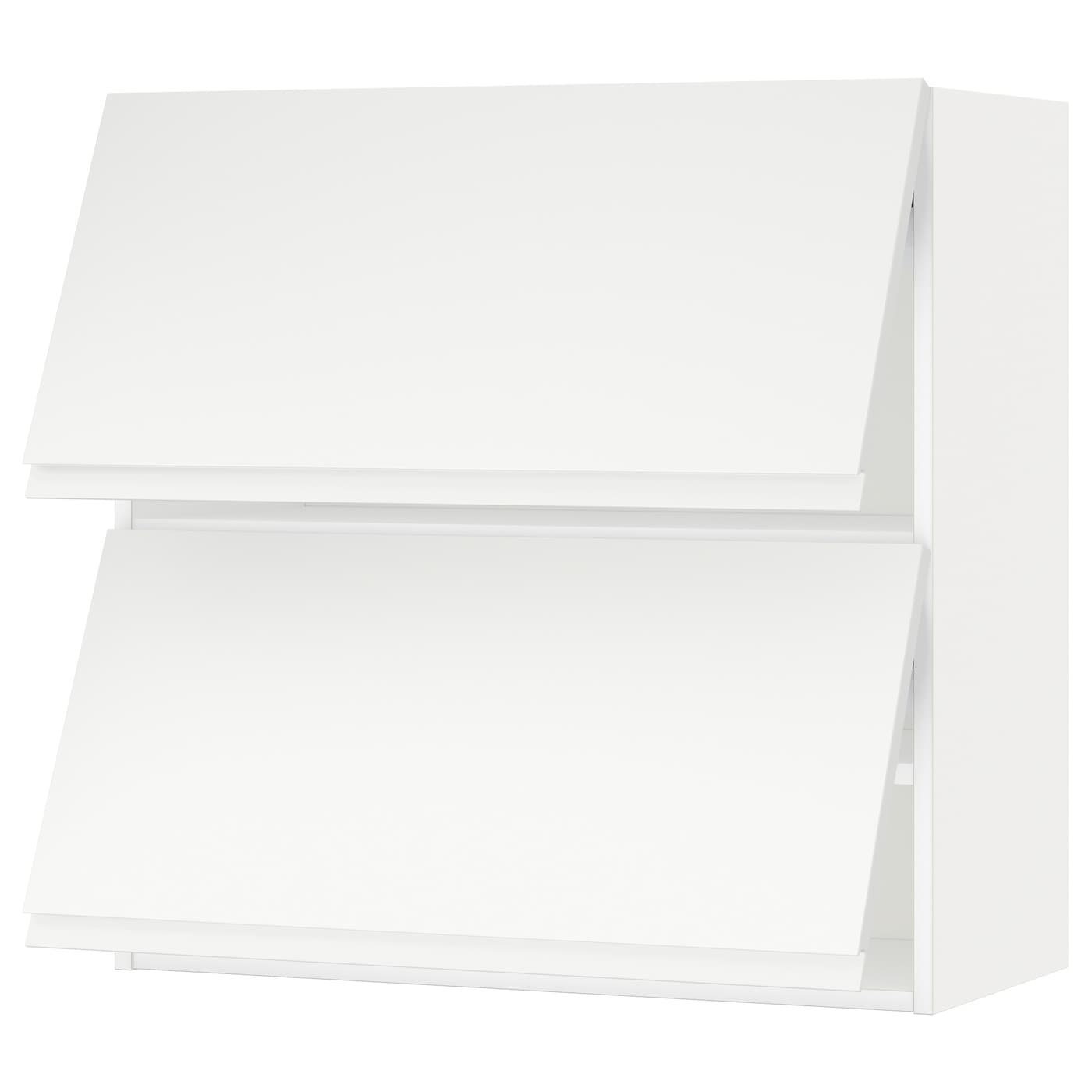 IKEA METOD Pensile orizzontale con 2 ante bianco/Voxtorp bianco opaco 80x80 cm