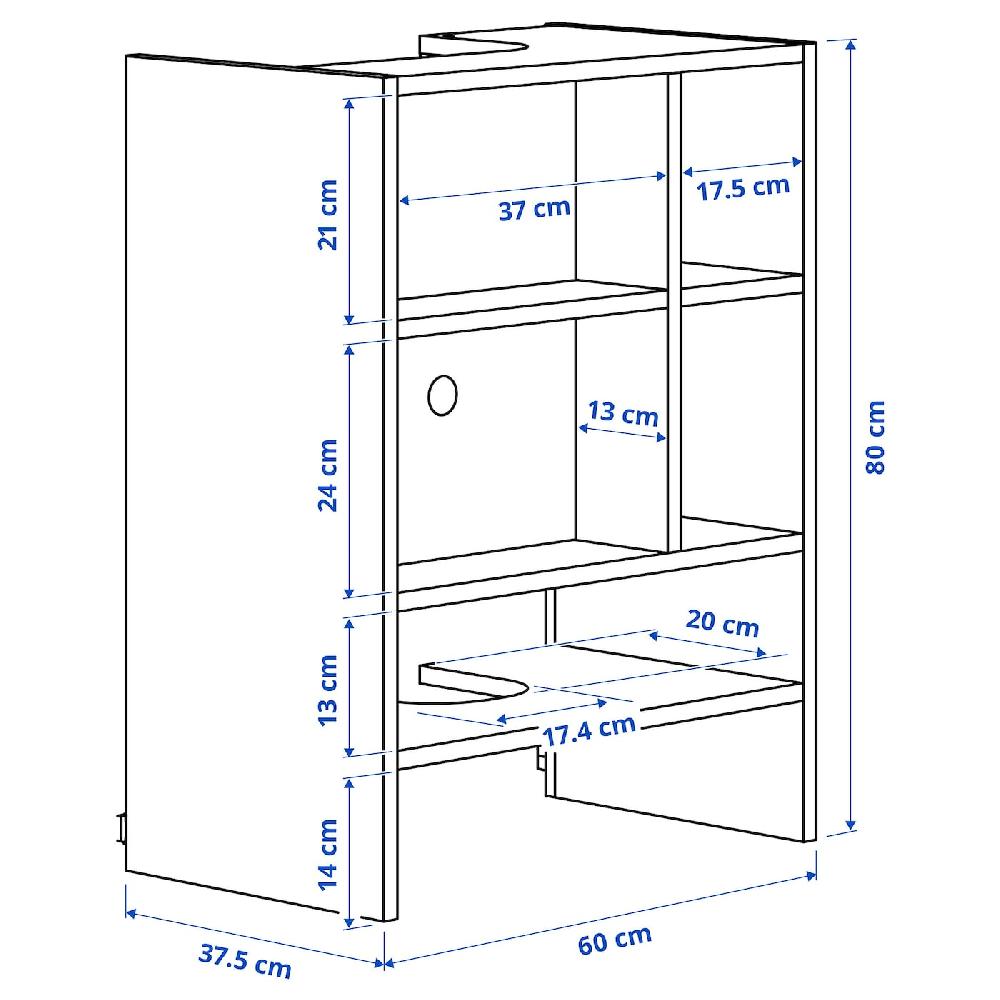 IKEA METOD Struttura Pensile Per Cappa Incasso Bianco 60x37x80 Cm