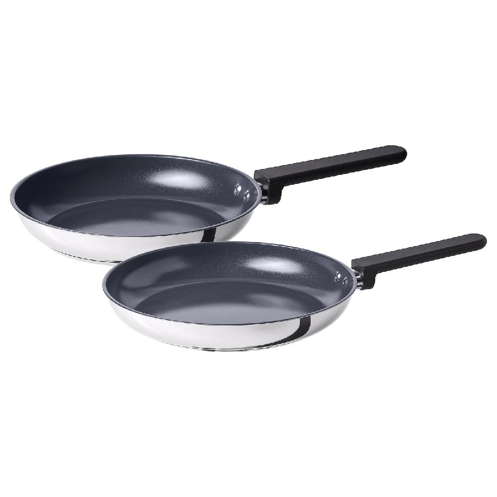 IKEA MIDDAGSMAT Set di 2 padelle rivestimento antiaderente/inox