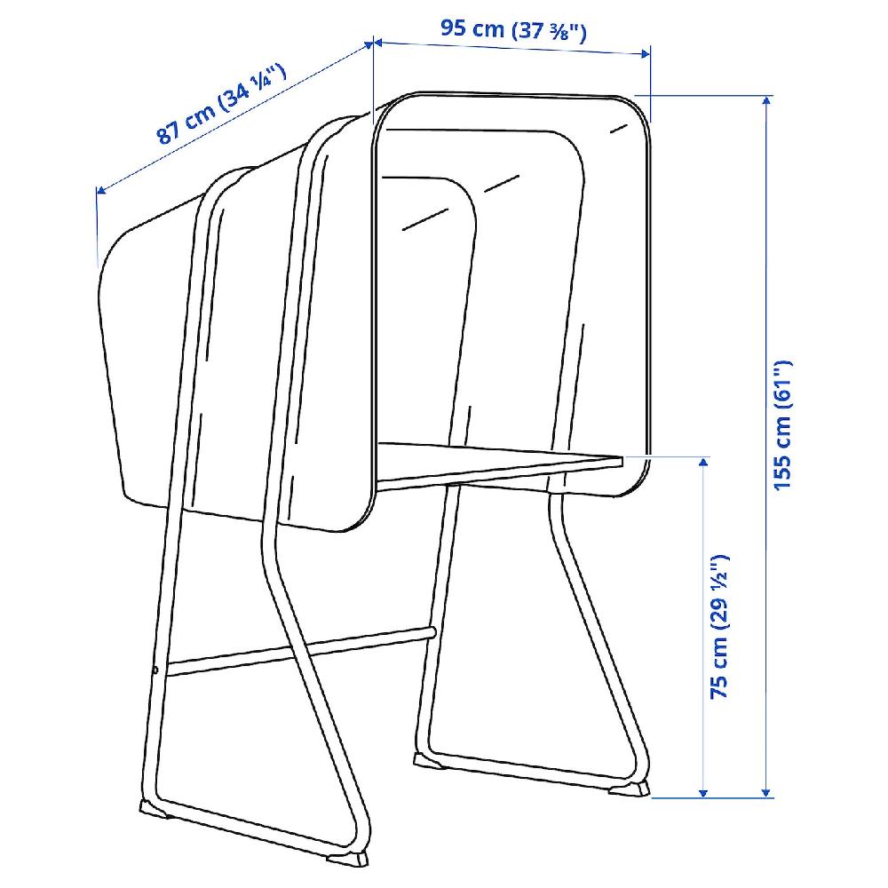 IKEA MITTZON Isola Ufficio Beige/bianco 95x87x155 Cm
