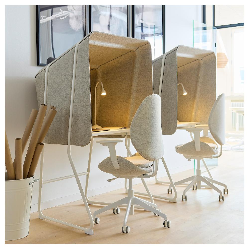 IKEA MITTZON Isola Ufficio Beige/bianco 95x87x155 Cm