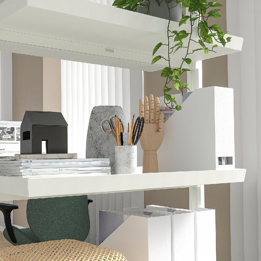 IKEA MITTZON Ripiano Espositivo Strutt Rotelle Bianco 80x4 Cm