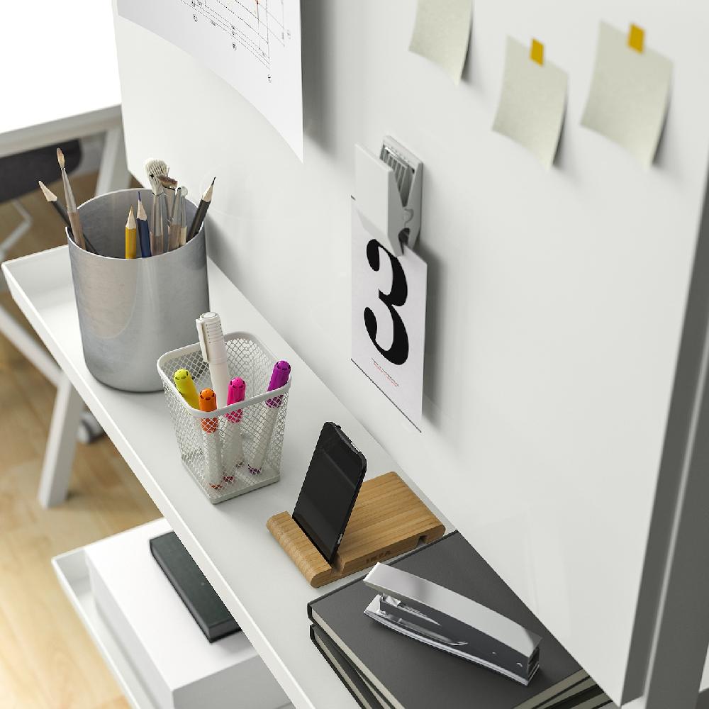 IKEA MITTZON Ripiano Espositivo Strutt Rotelle Bianco 80x4 Cm