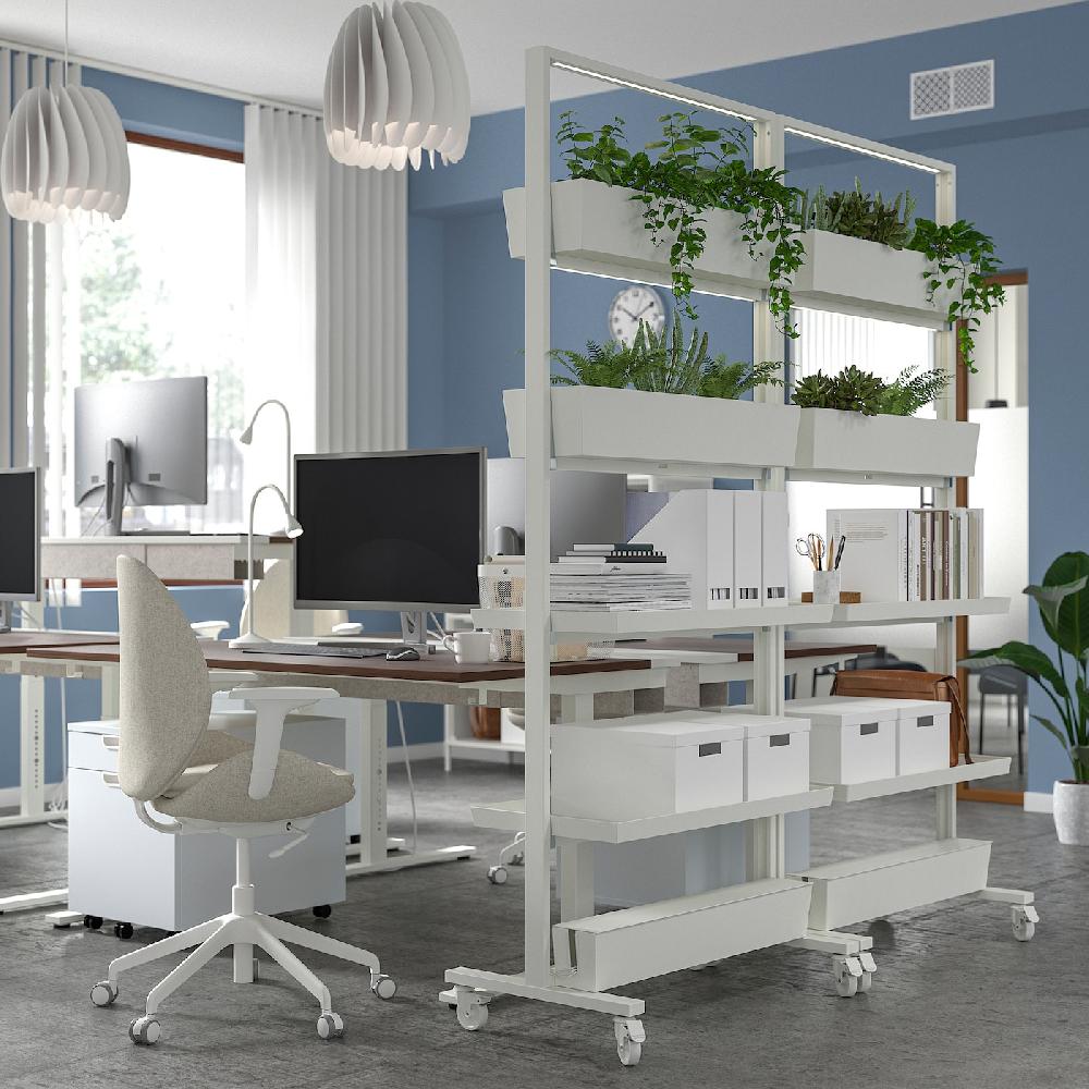 IKEA MITTZON Scatola Cavi Per Strutt Con Rotelle Bianco 80x13 Cm