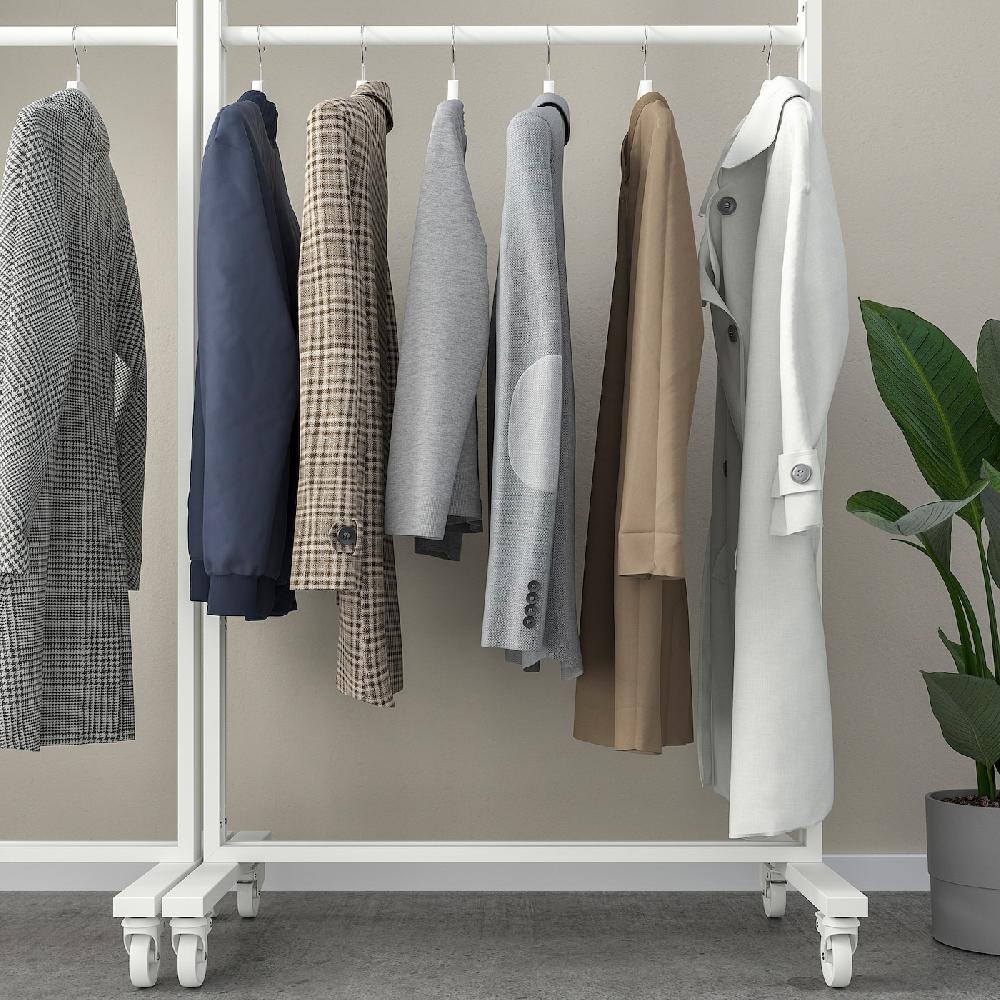 IKEA MITTZON Strutt Rot/bastone Appendiab/ripian Bianco 85x205 Cm