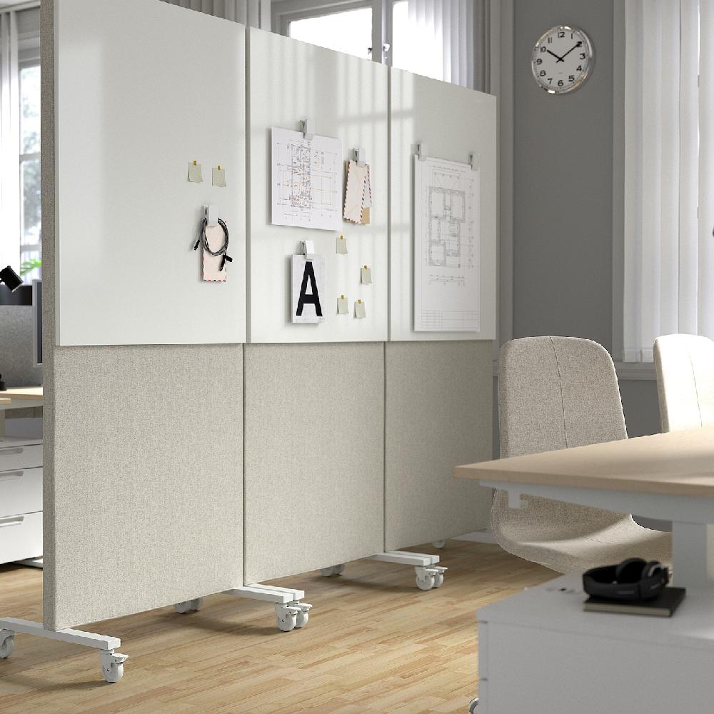 IKEA MITTZON Strutt Rot/schermo Acust/lavagn Bi Gunnared Beige/bianco 85x205 Cm