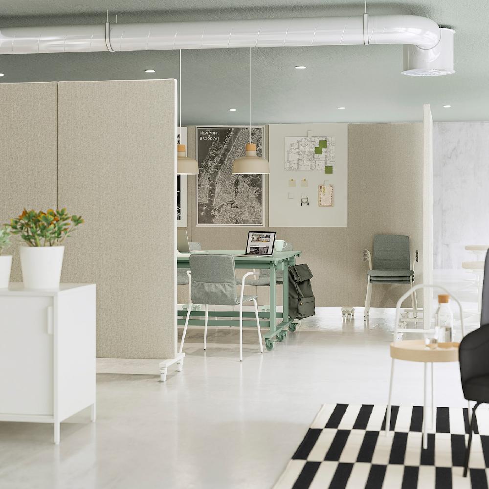 IKEA MITTZON Strutt Rot/schermo Acust/lavagn Bi Gunnared Beige/bianco 85x205 Cm