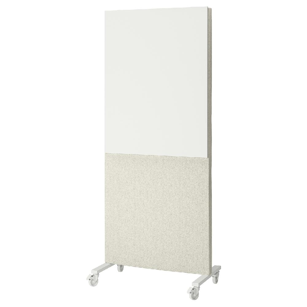 IKEA MITTZON Strutt rot/schermo acust/lavagn bi Gunnared beige/bianco 85x205 cm