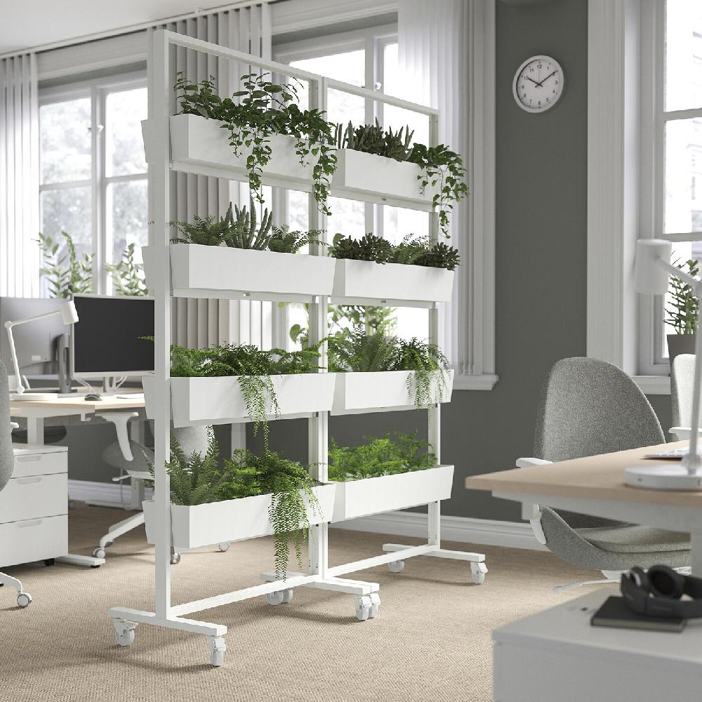 IKEA MITTZON Strutt Rotelle/contenitore Bianco 85x205 Cm