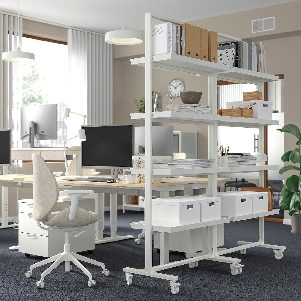 IKEA MITTZON Struttura Rotelle/ripiano Esposit Bianco 85x205 Cm